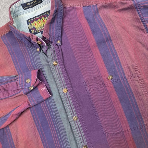 Ralph Lauren Other - VTG 90s Ralph Lauren Chaps Boy Scout Mens Sz L Striped 100% Cotton LS Button Up